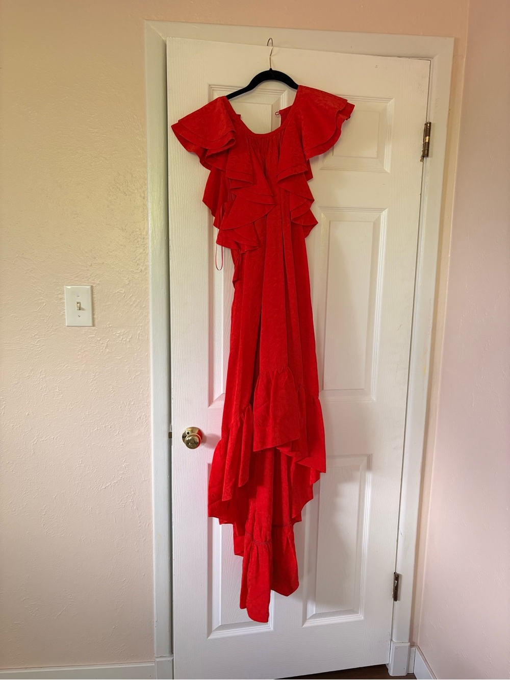 AMUR Red High-Low Ruffle Dress - Picture 5 of 6